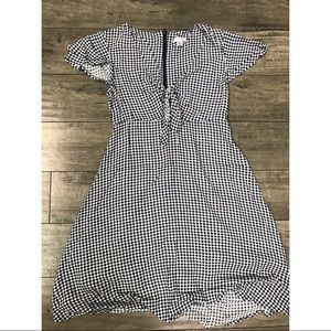 Gingham Dress with Tie